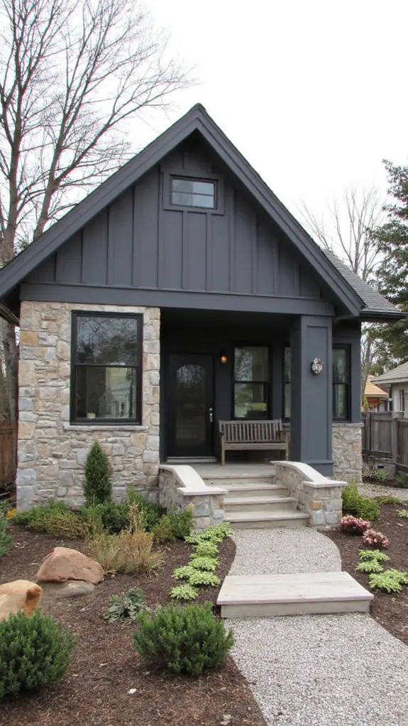 gray homes with limestone