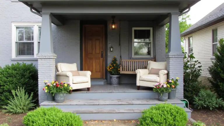 gray house porch inspiration