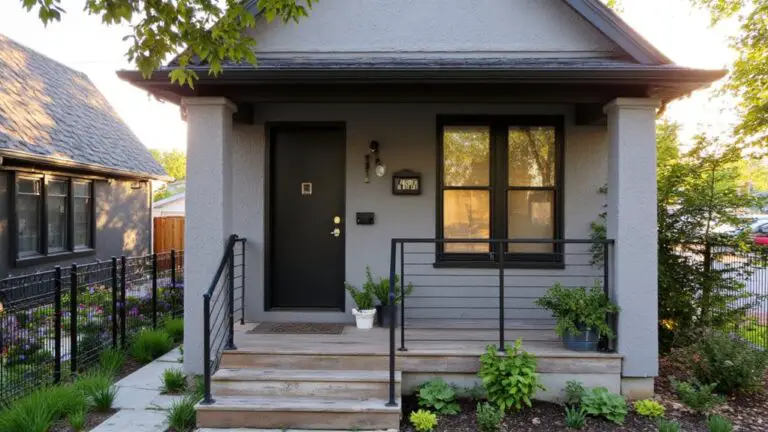 gray house with industrial accents