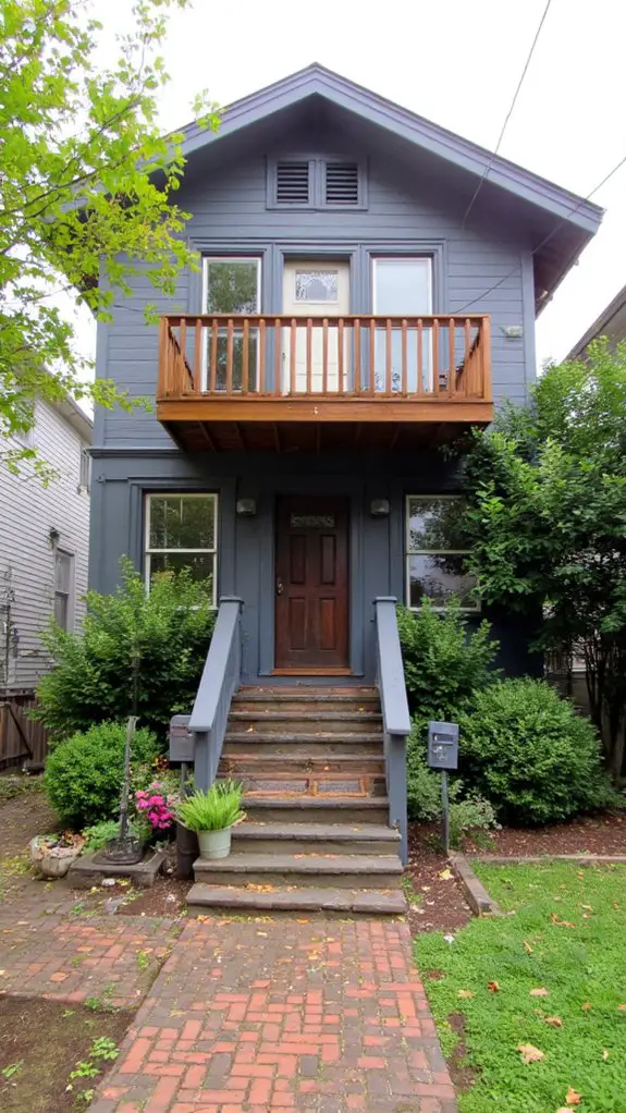 gray house with ipe balcony
