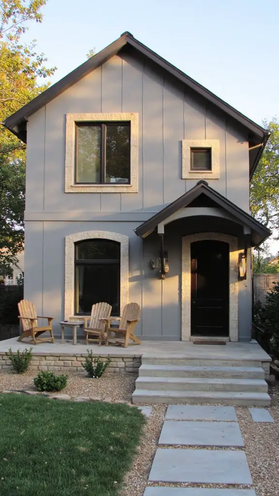gray paneling and quartzite