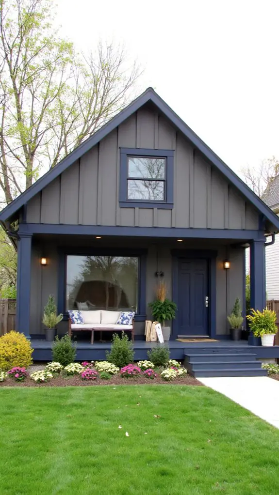 gray paneling navy accents