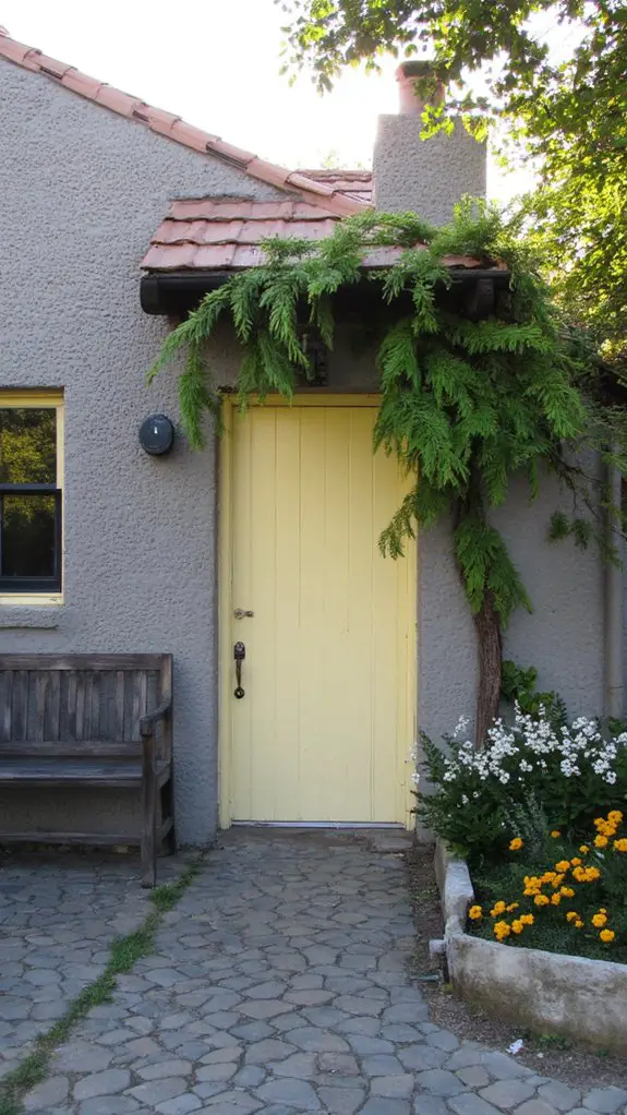 gray stucco pale yellow