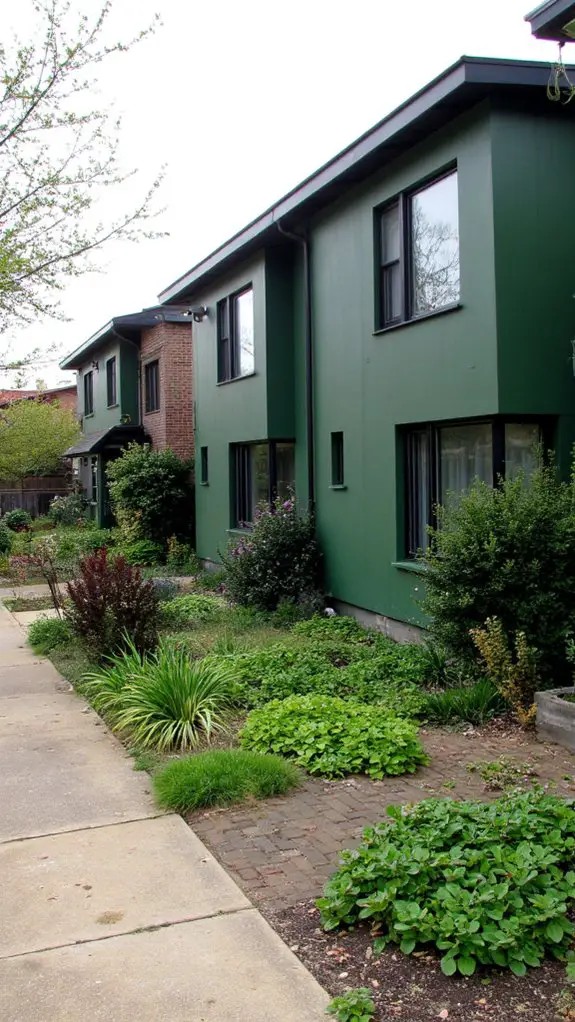 green accents in minimalism