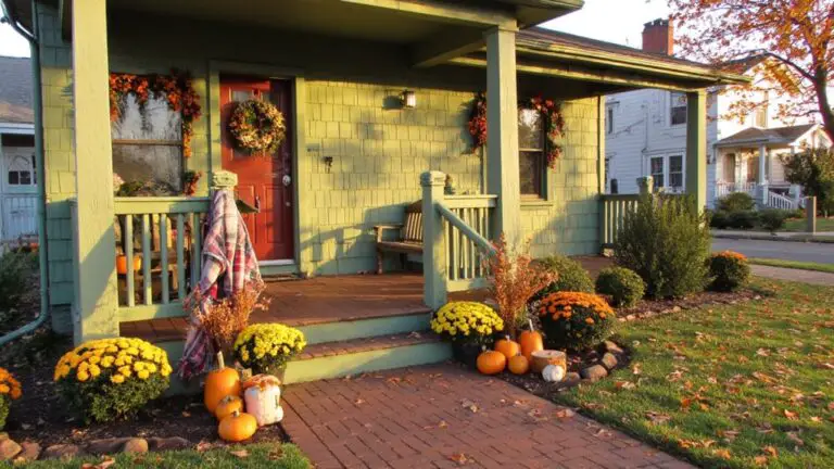 green houses adorned for fall