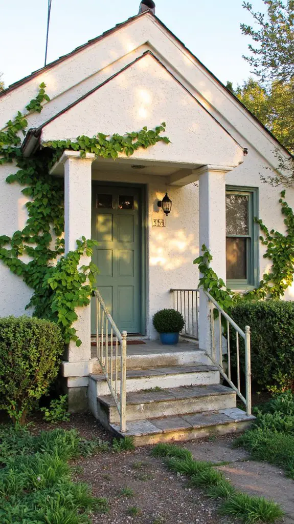 greenery enhances off white exteriors