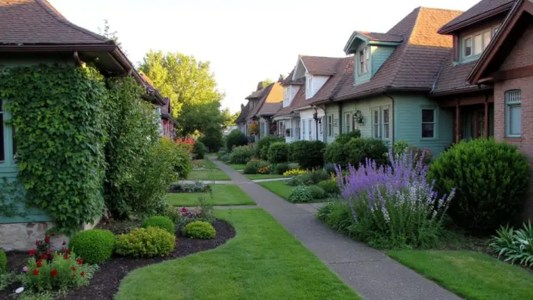 harmonious green brown houses