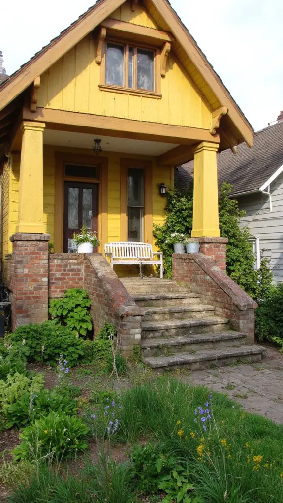 harmonious muted mustard contrast