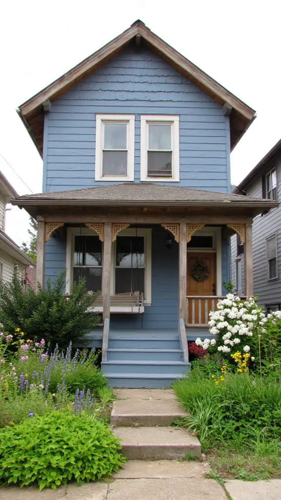 harmonious slate blue wood