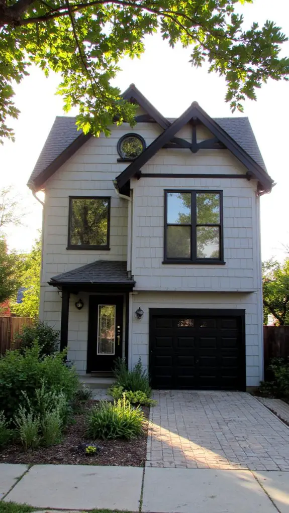 high contrast black gray garage