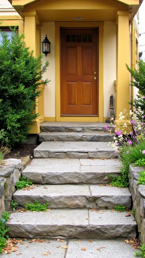 honey yellow granite entrance