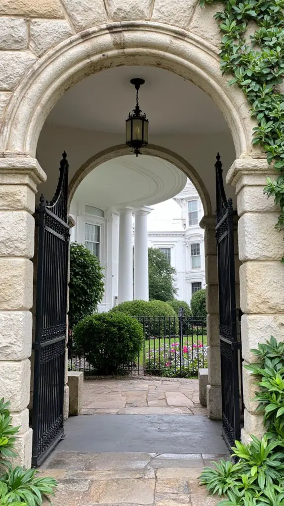 iconic stone crafted entrance