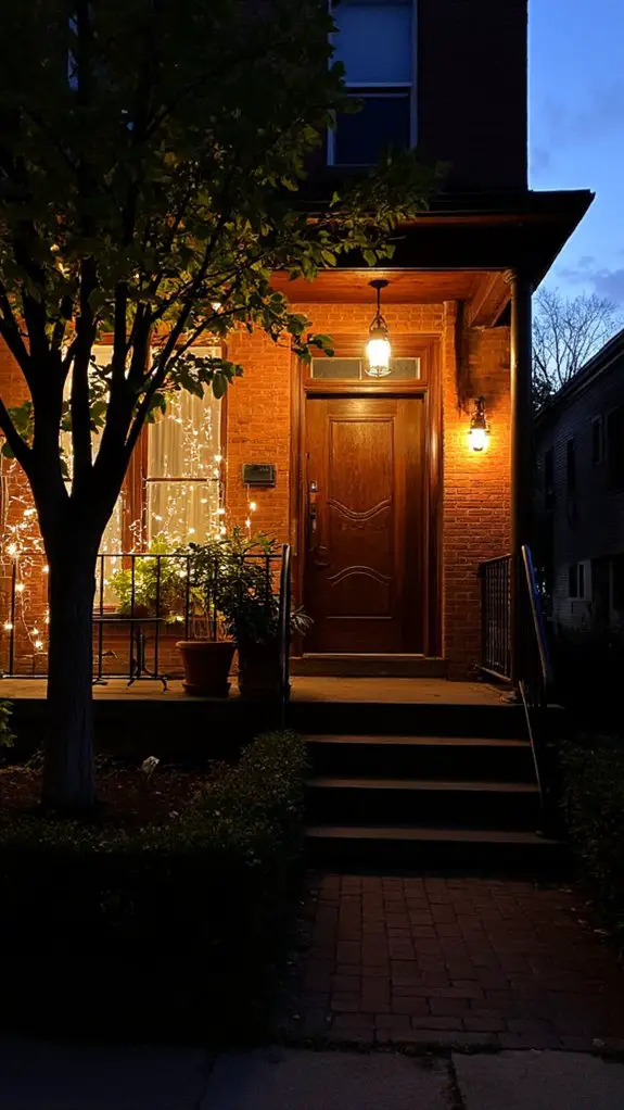 illuminate with outdoor lighting