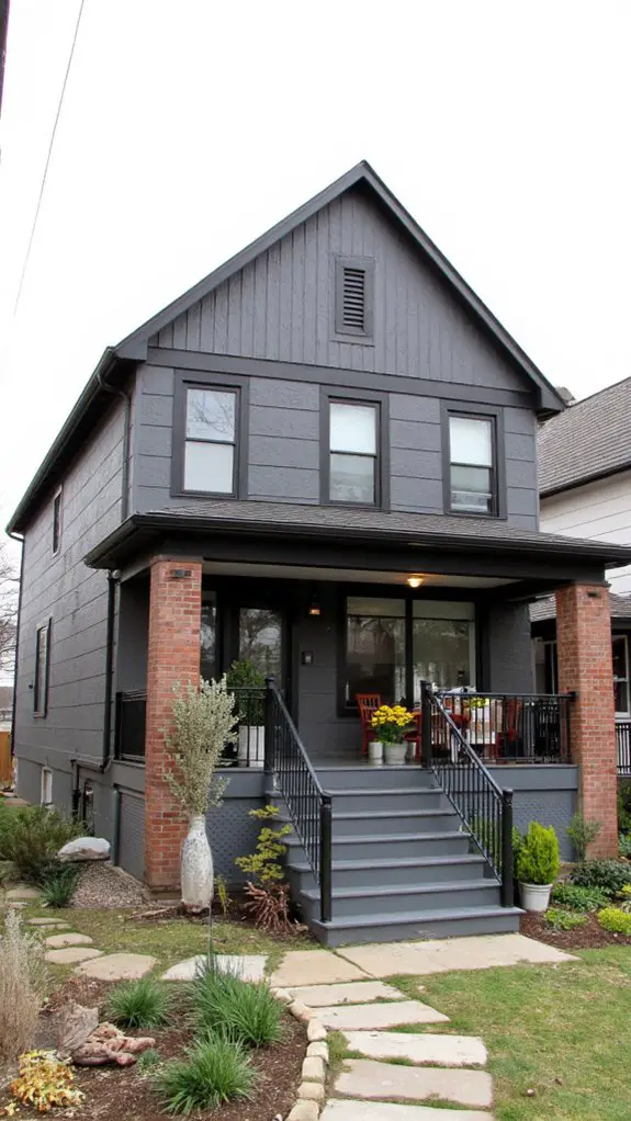 industrial gray split level home
