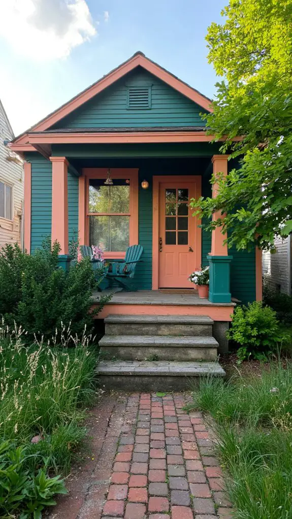 invigorating teal and peach