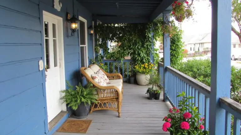 inviting blue house porches