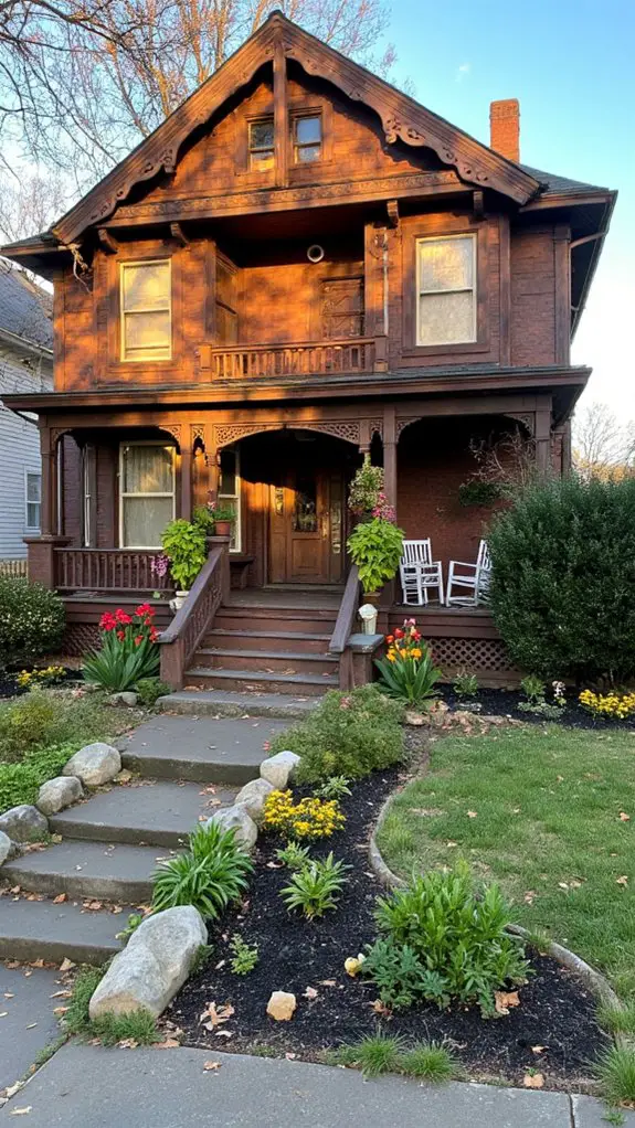 inviting brown victorian veranda
