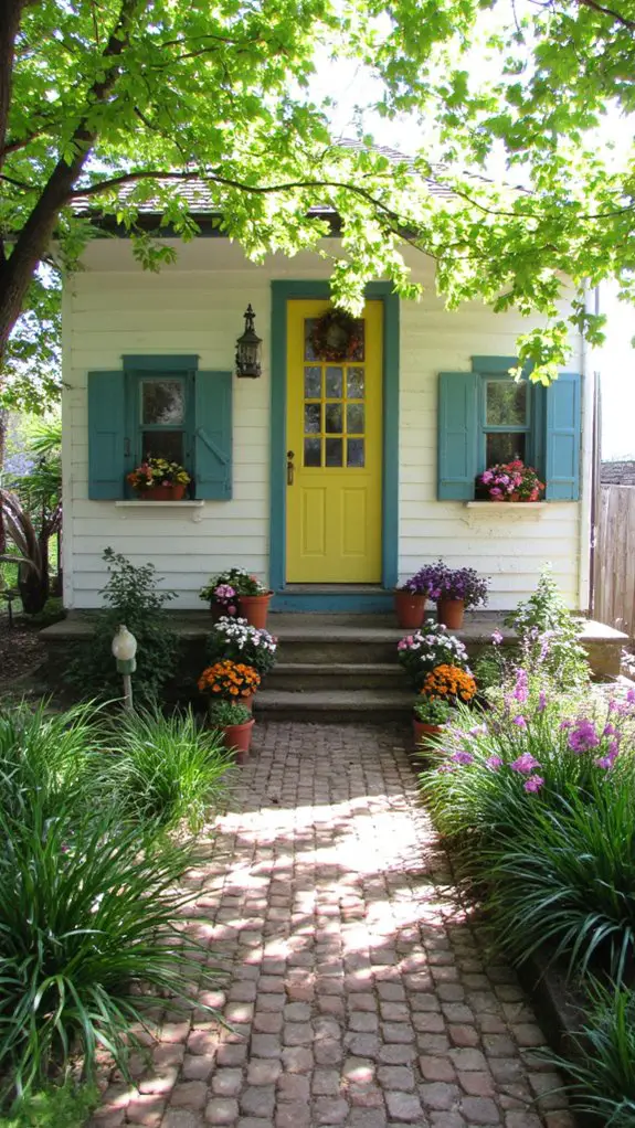 inviting colorful cottage entrance
