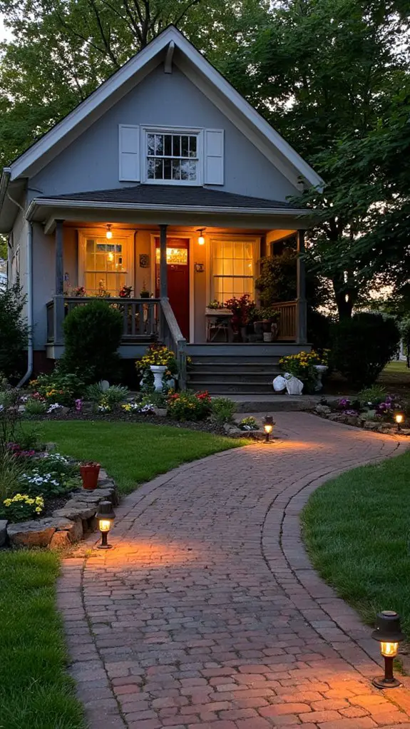 inviting driveway post lights