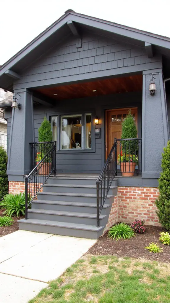 inviting gray craftsman porch
