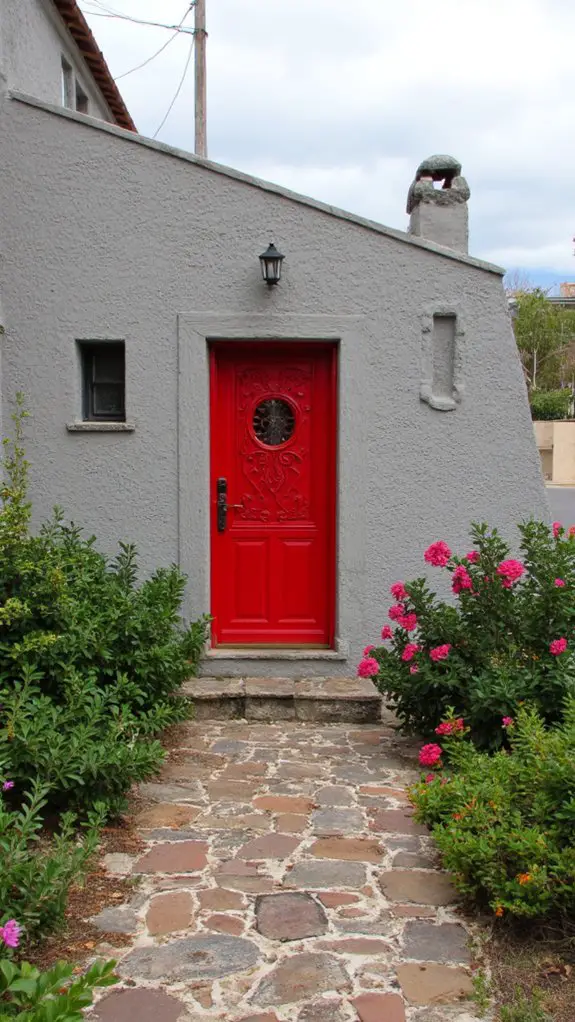 inviting gray villa entrance