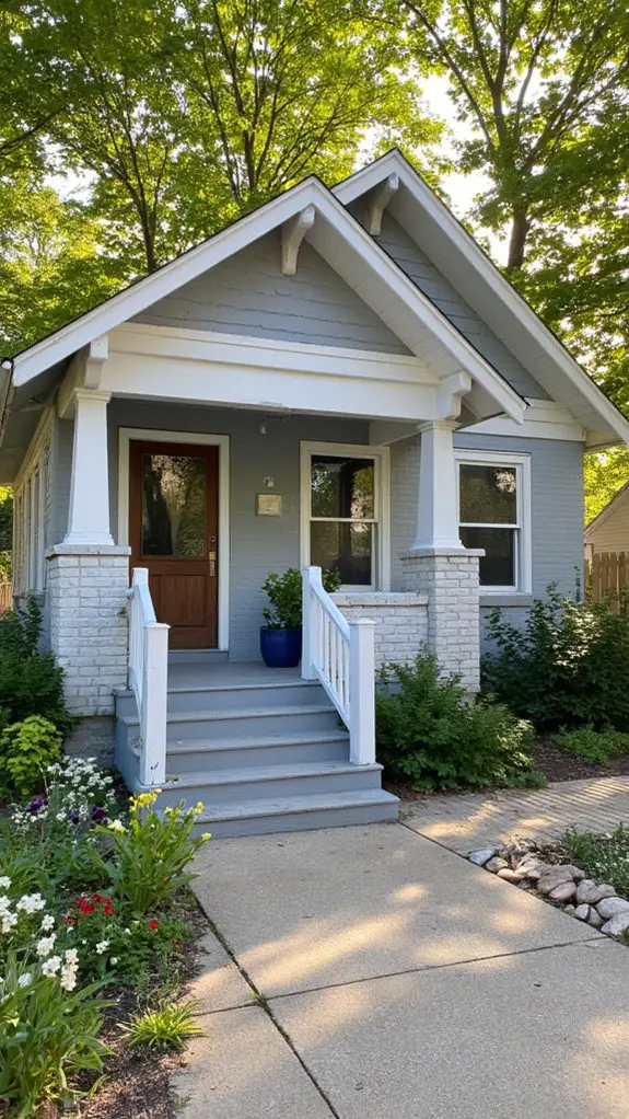 inviting light gray exterior