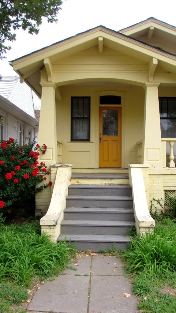 inviting light yellow entrance