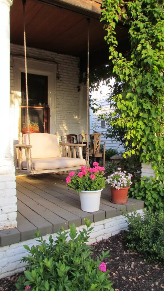 inviting porch swing atmosphere