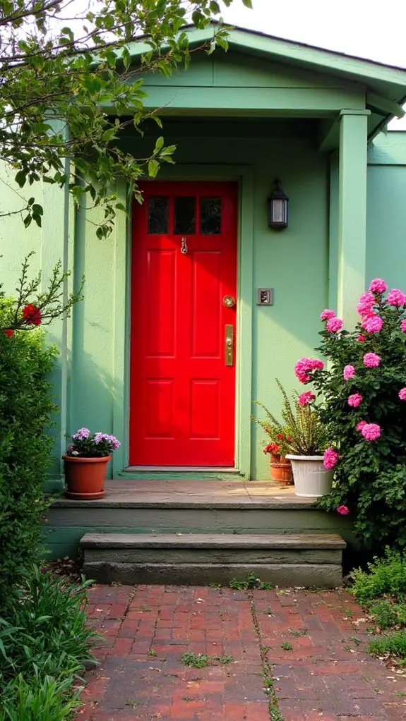 joyful red front door