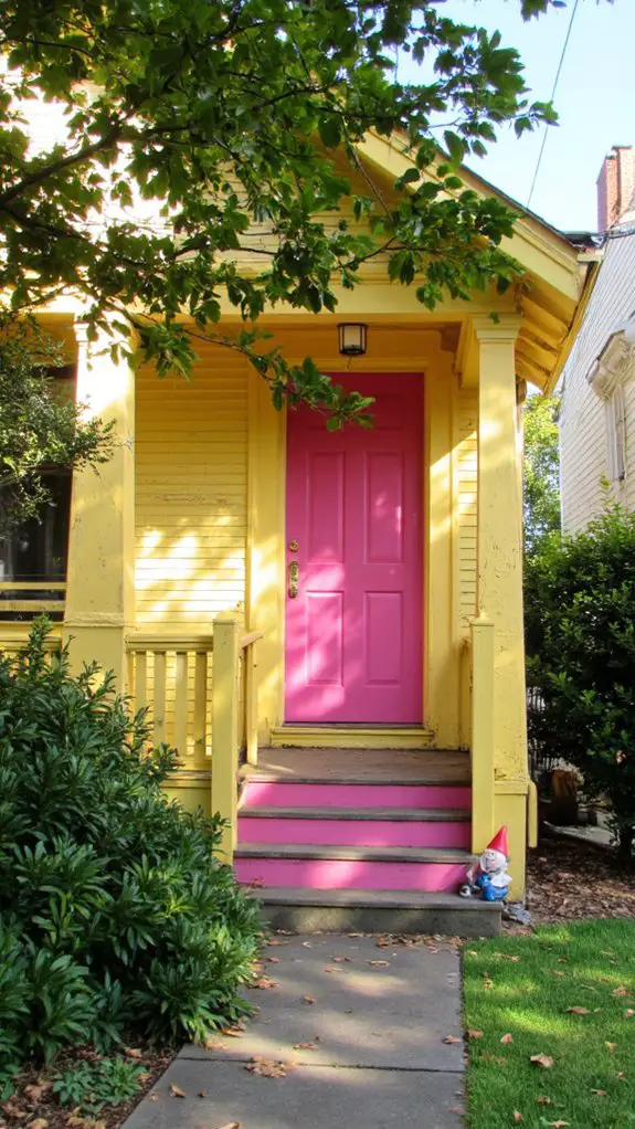 joyful yellow and pink