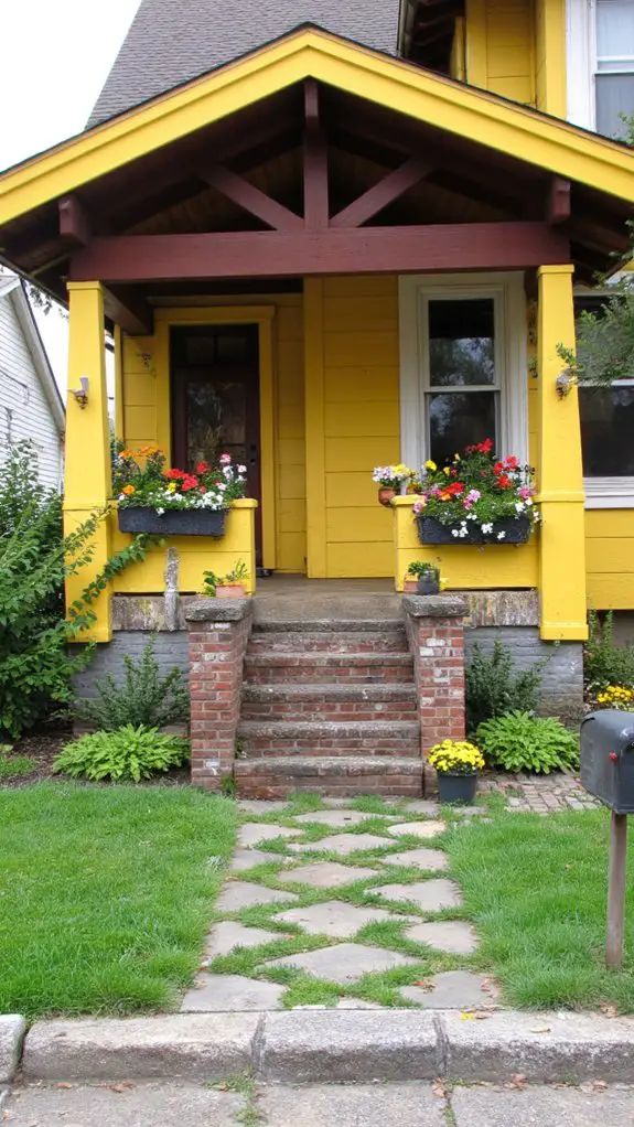 joyful yellow craftsman home