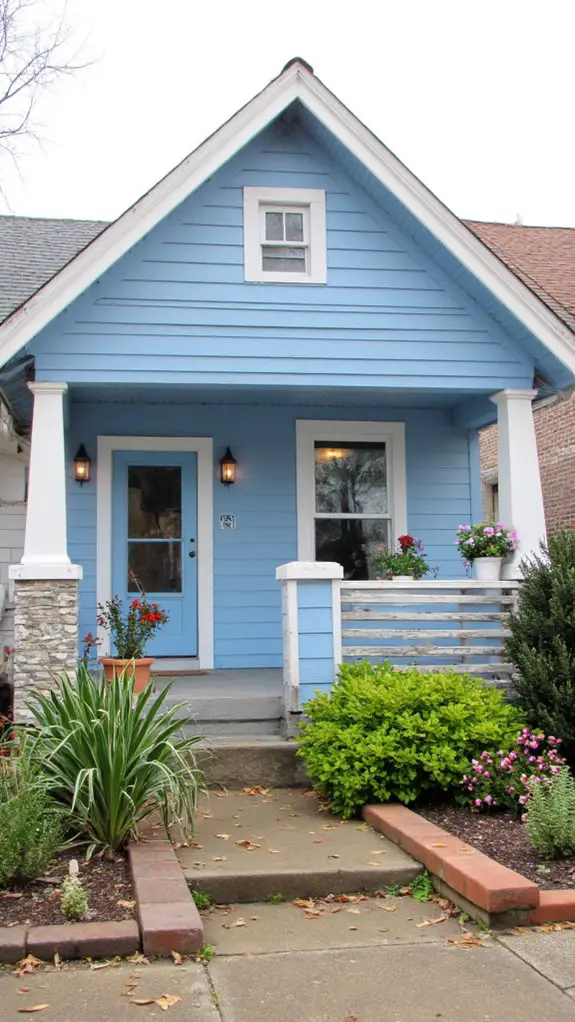 light blue and white trim