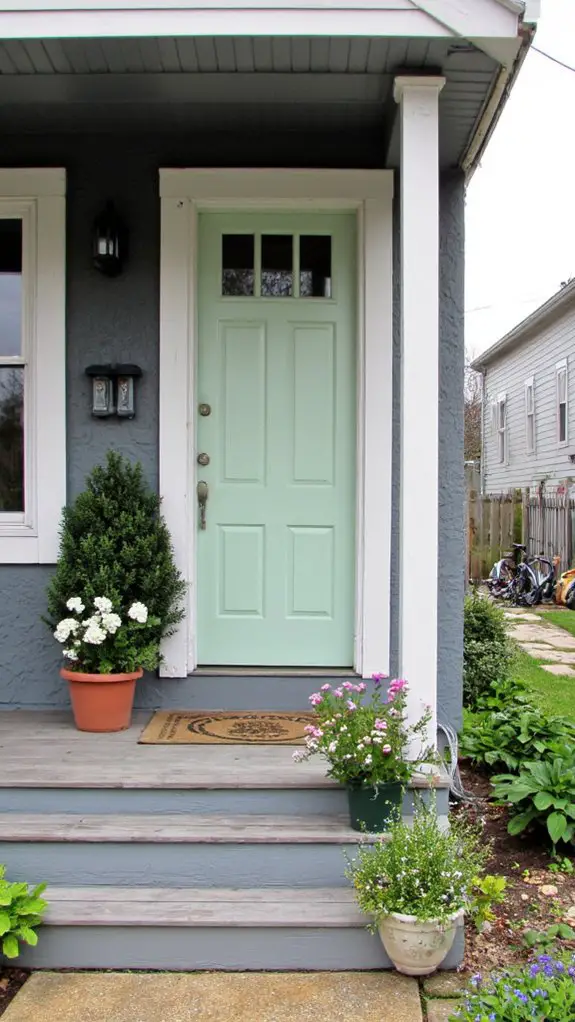 light sage door contrast