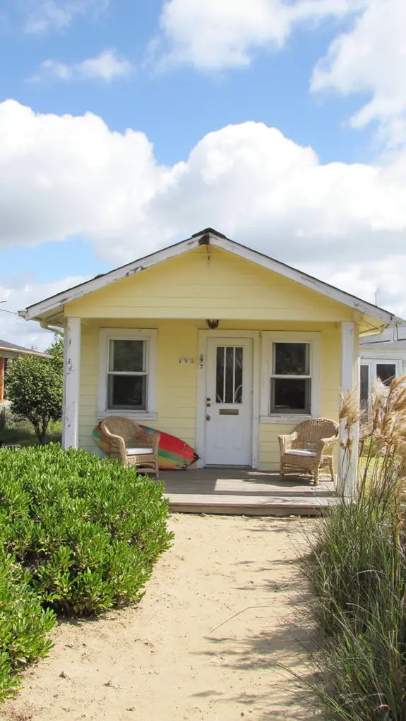 light yellow beach house