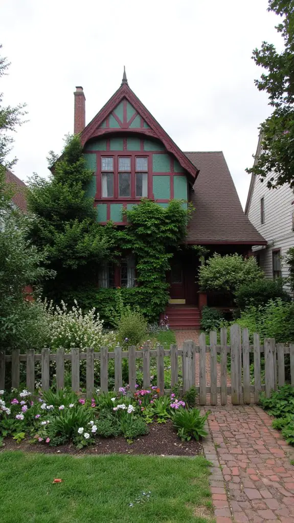 maroon and green tudor elegance
