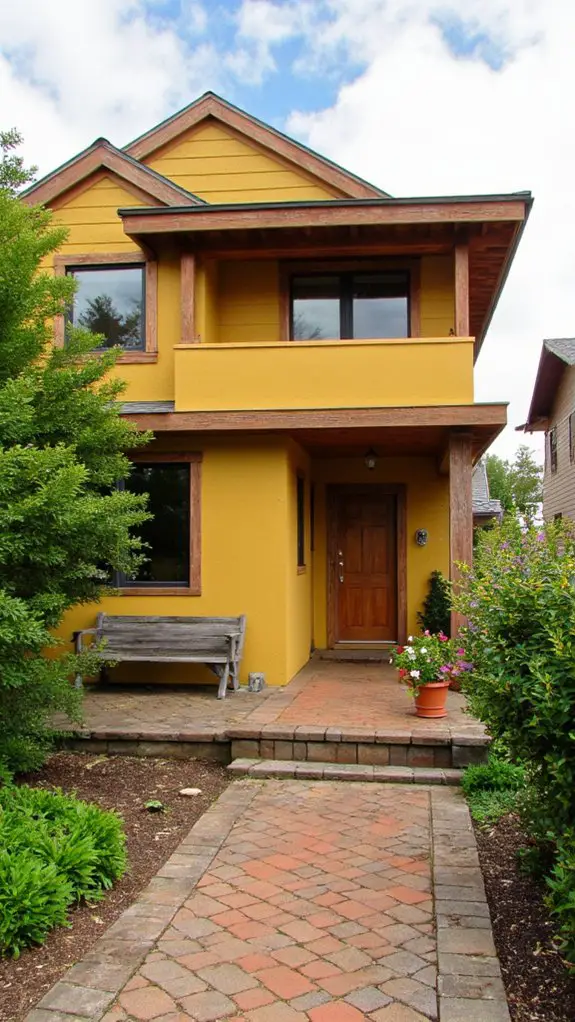 matte yellow meets natural wood