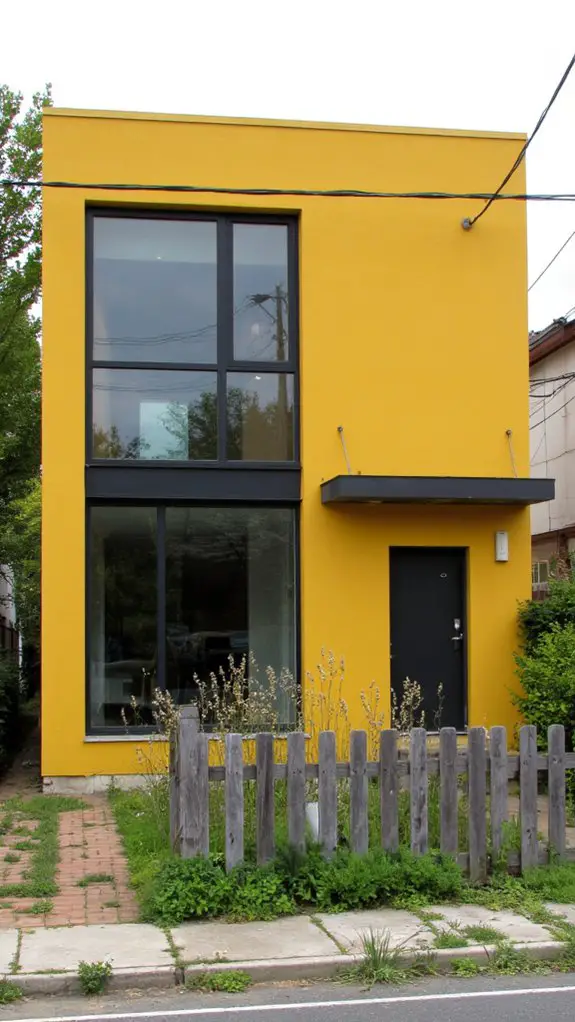 matte yellow modern exterior
