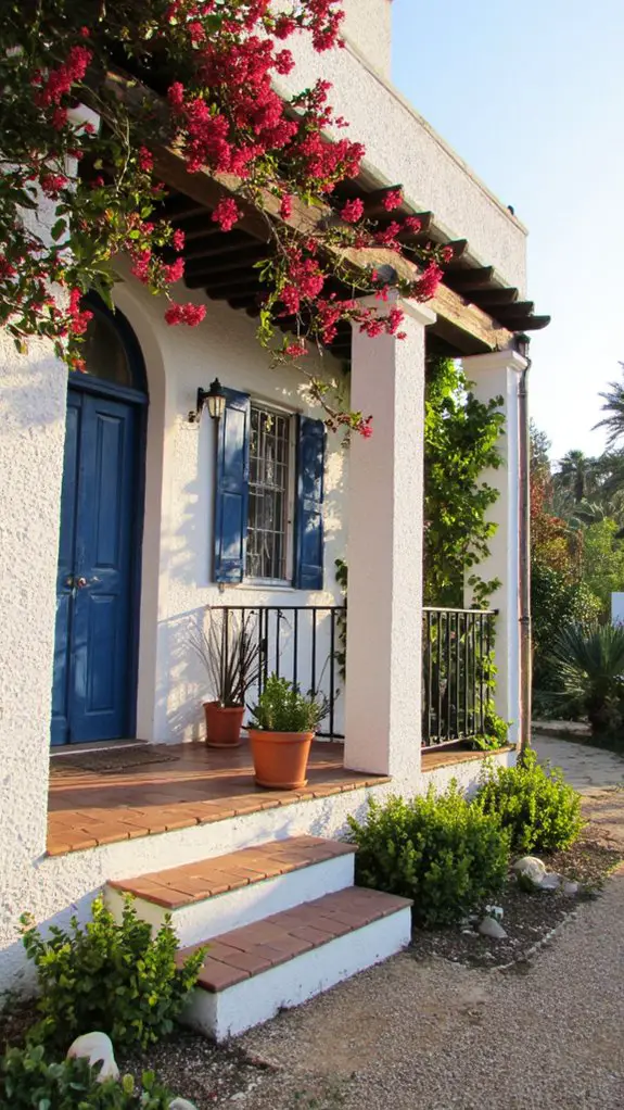 mediterranean charm with white siding