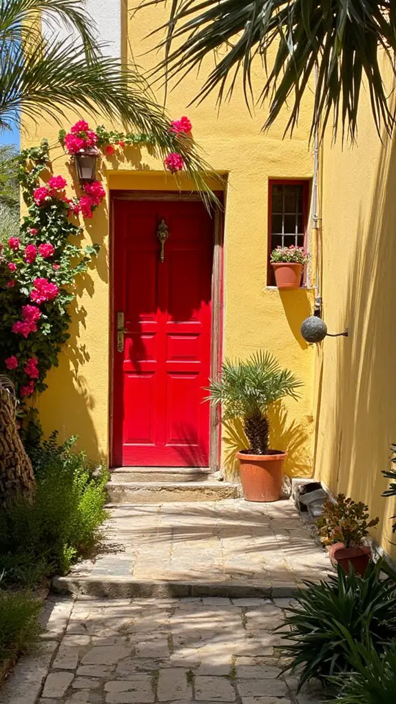 mediterranean yellow stucco home
