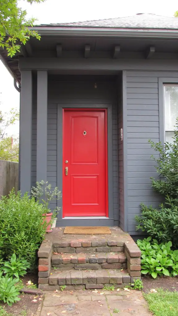 minimalist gray bold red