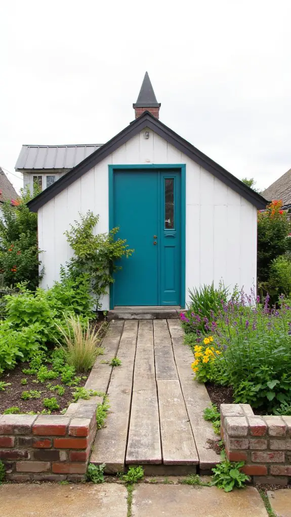 minimalist greenhouse with color