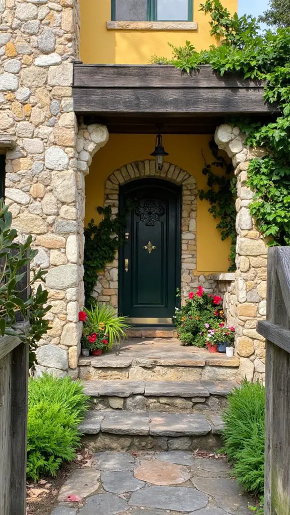 mixed stone home designs