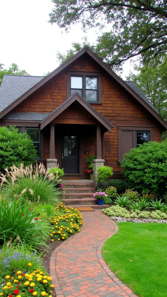 mocha brown enhances landscaping