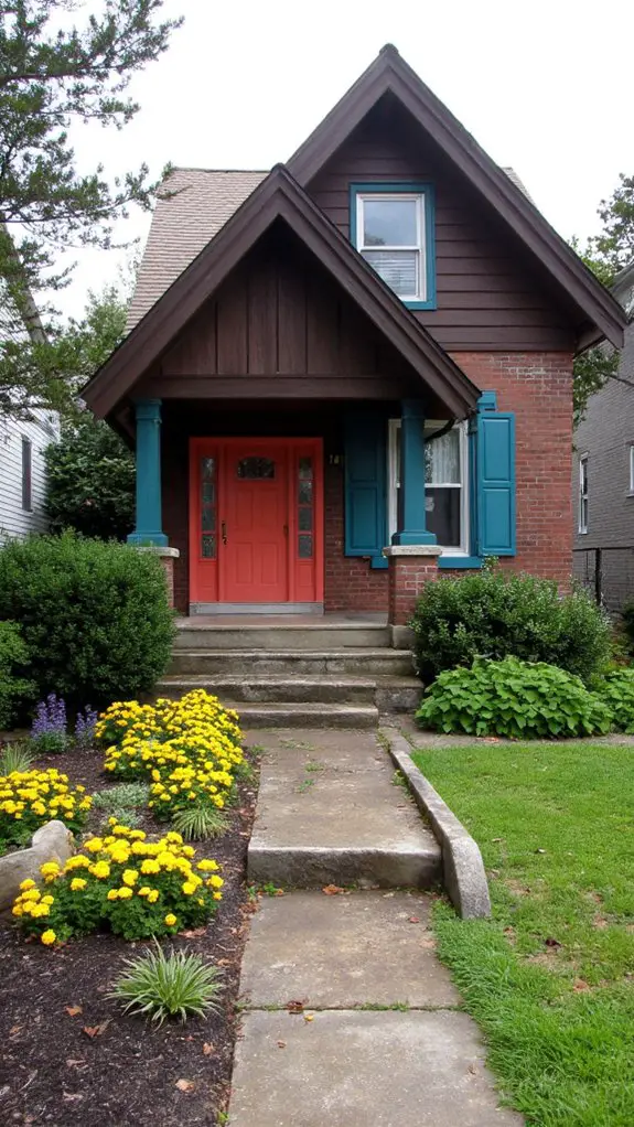 mocha brown with vibrant accents