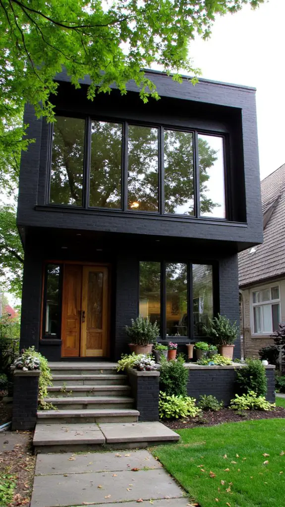 modern contrast with windows