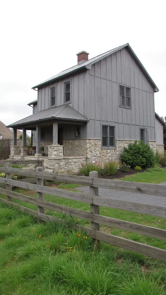 modern farmhouse with accents