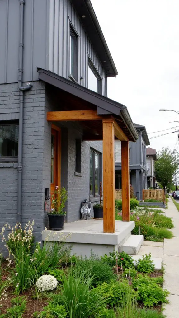 modern gray and wood