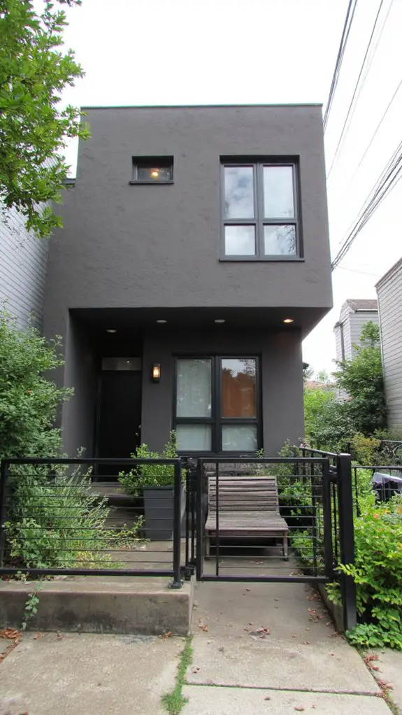 modern gray stucco accents