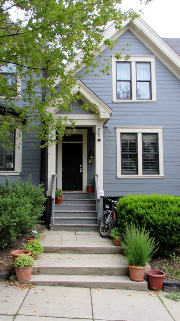modern gray townhouse elegance