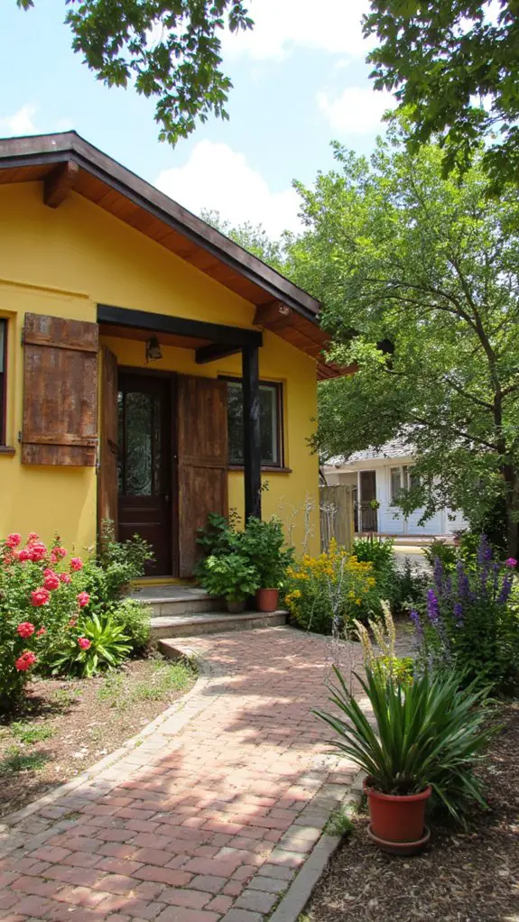 modern yellow bungalow charm